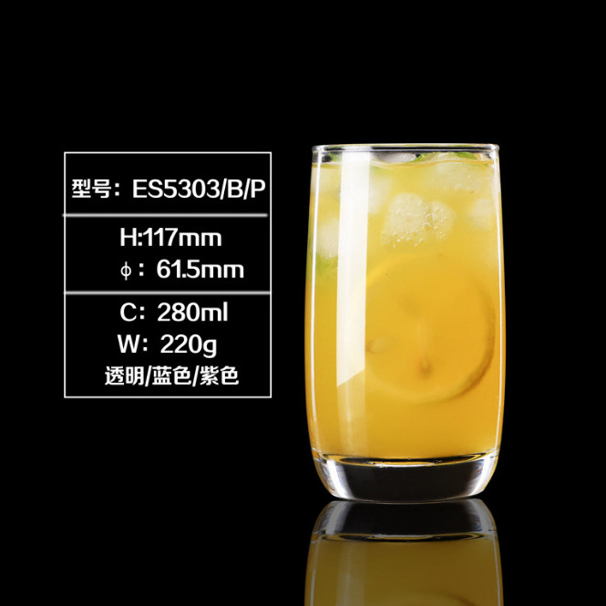Creative transparent glass cups, beer mugs, restaurant bars, KTV whisky glasses, foreign wine glasses, thick-bottomed water glasses, beverages details Picture