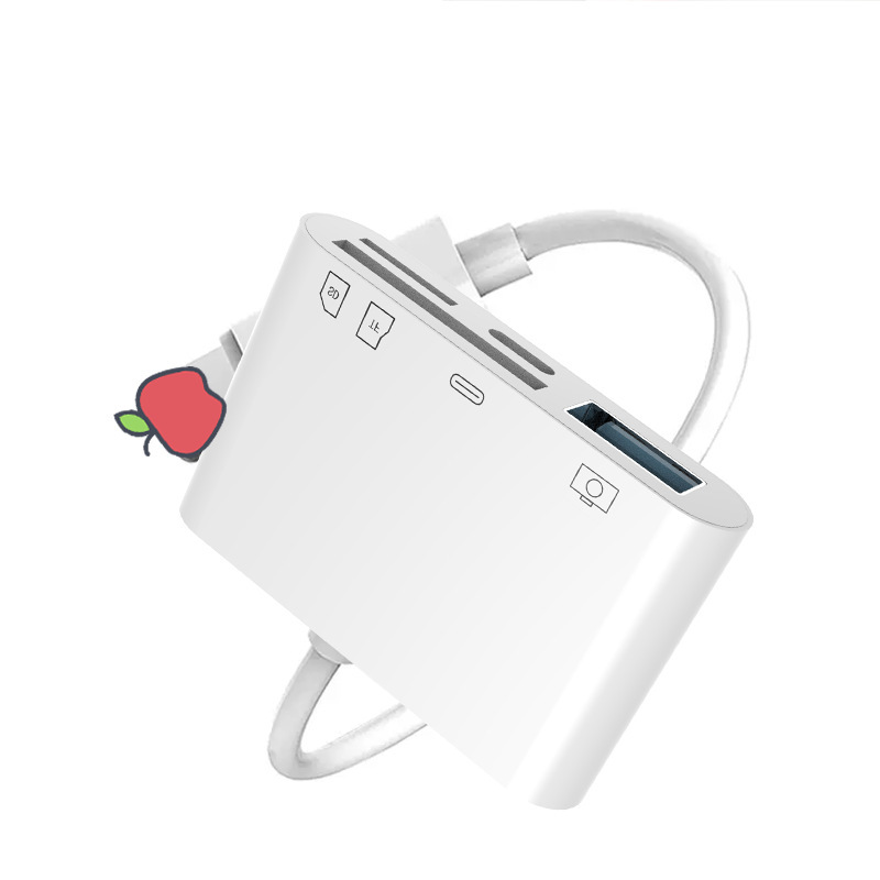 Compatible with Lightn Apple OTG mobile phone card reader, SD+tf card + charging +USB3.0 USB flash drive tablet converter Item Picture