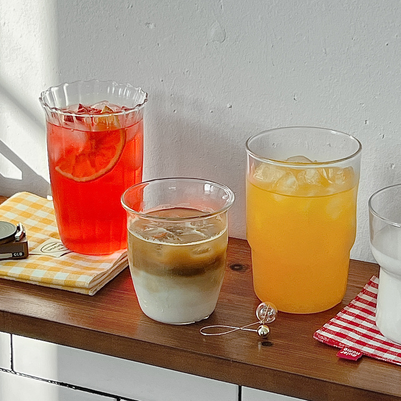 Bolimei French-style glass cups, high borosilicate cups, heat-resistant water cups, coffee cold brew cups full figure