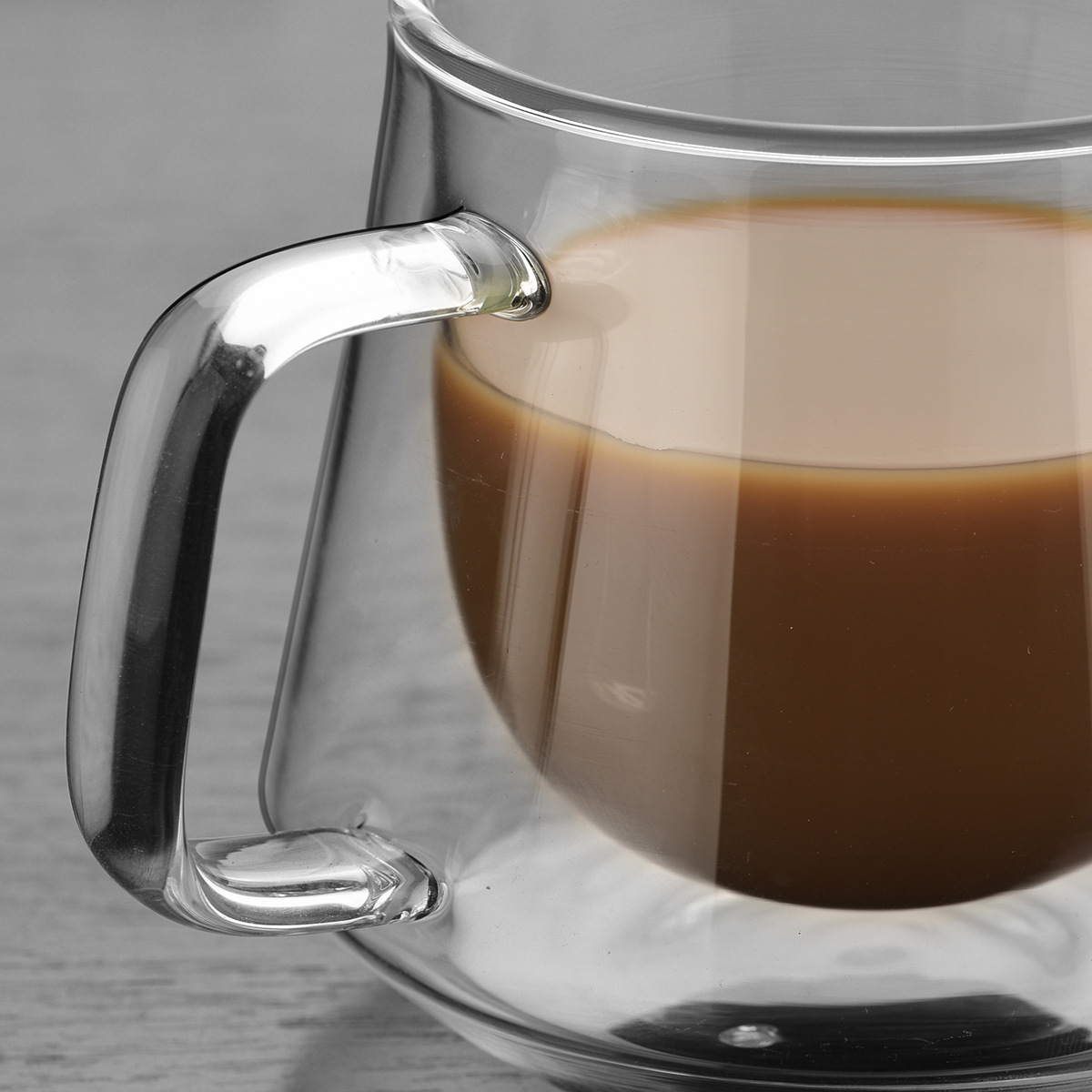 Double-layer glass cups, heat-resistant coffee cups with labels, creative diamond cups, cross-border water cups, and cups with handles for e-commerce merchants Specification drawing