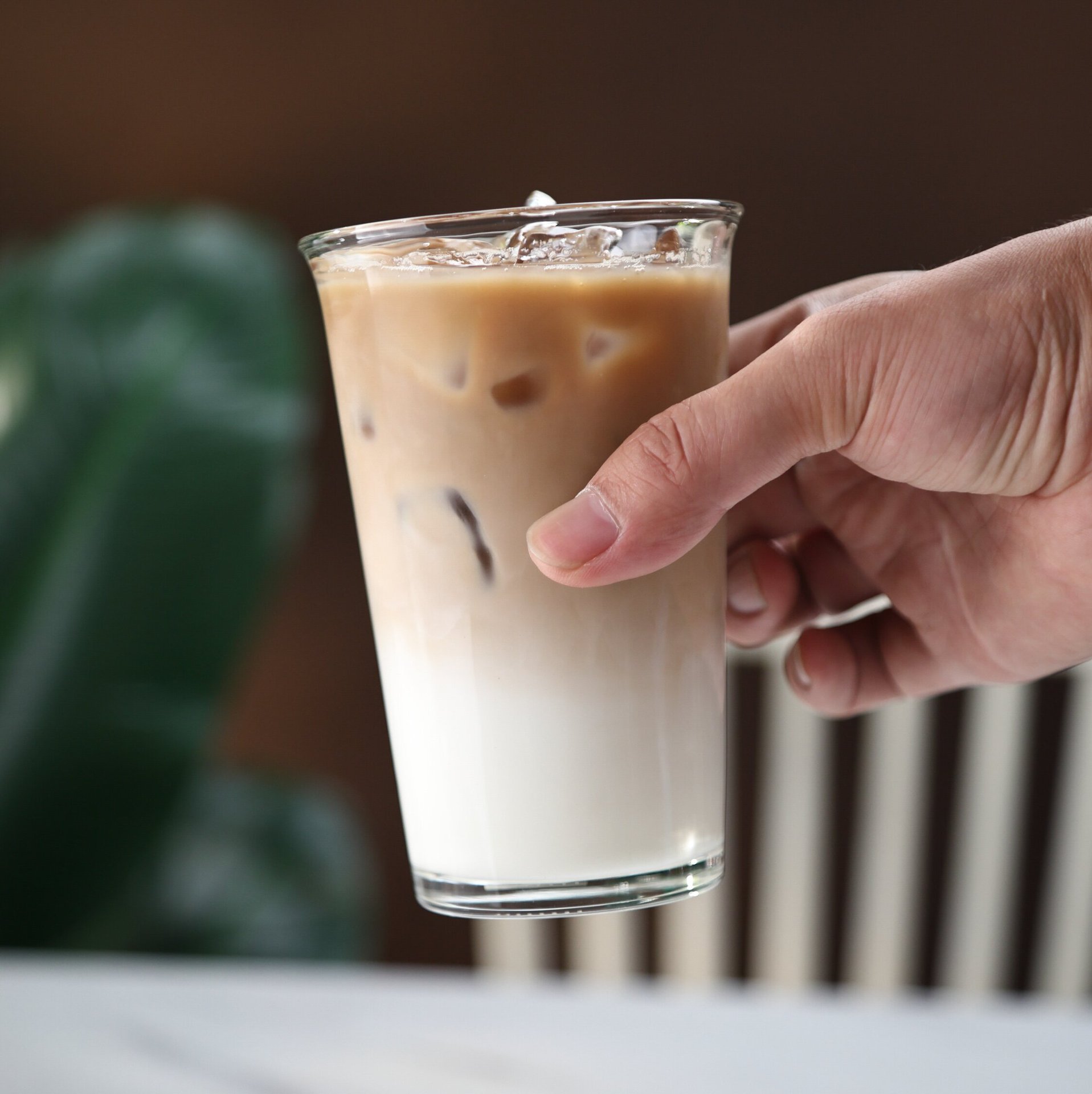 Flanged glass cup, juice cup, breakfast cup, Korean feng shui cup, iced coffee cup, milk tea cup, girlish heart cup, printed logo details Picture