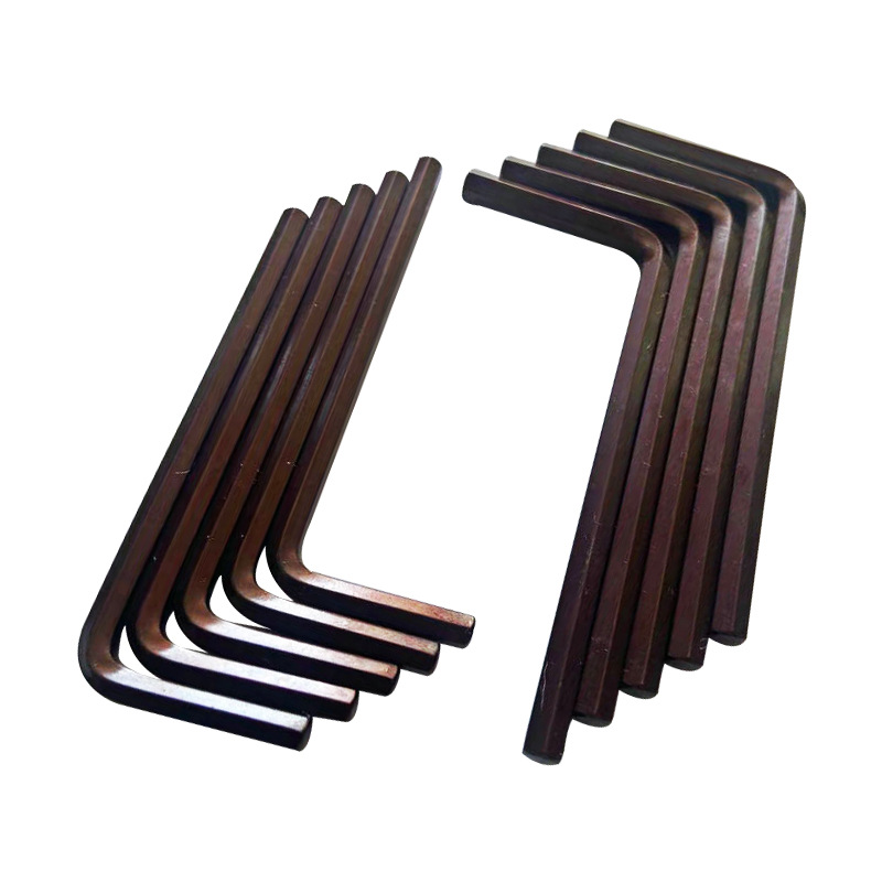 Wholesale of 1.5mm-6mm S2 alloy steel hex socket wrenches, L-shaped high-hardness hex socket wrenches with a reddish antique copper extension details Picture