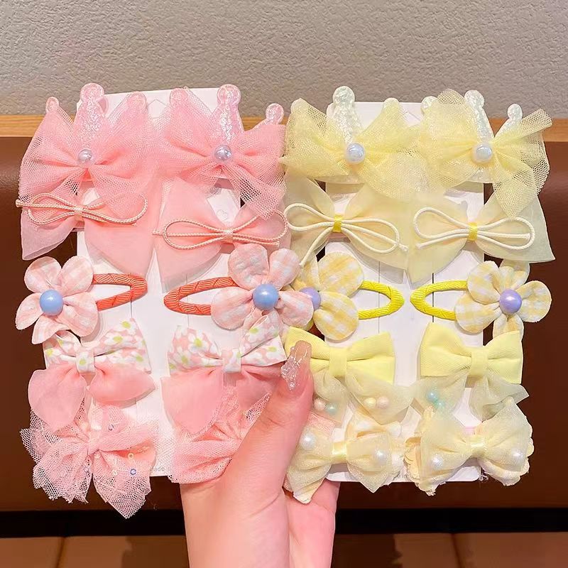 Children's crown hair clips, sweet bow hair clips, side broken hair clips for girls and babies, duckbill clips, princess head accessories details Picture
