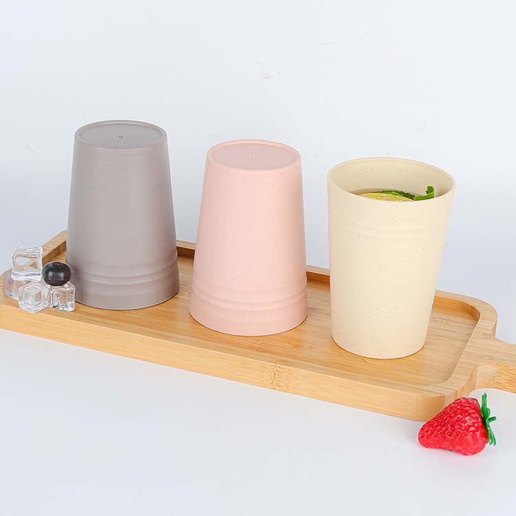 Wheat bellflower solid color simple plastic mouthwash cup, household brushing water cup, washbasin cup, anti-drop drinking cup Specification drawing