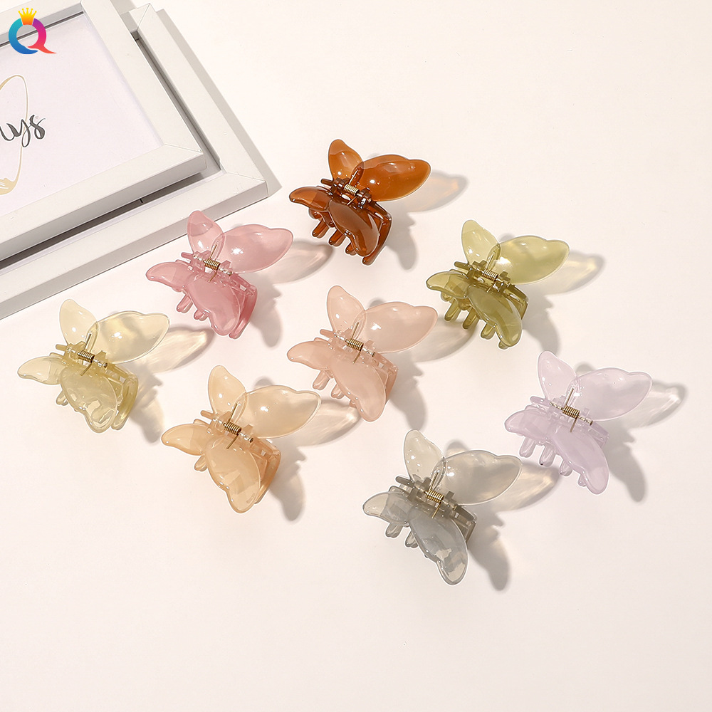 The Qiyue Korean 3D jelly-colored butterfly hairpin exudes an elegant charm and is designed to hold the back of the head with a hair clip and hair accessory full figure