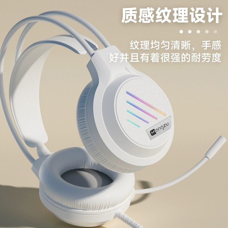 Built-in wired over-ear headphones, noise-cancelling notebook, tablet, mobile phone, live streaming dual-purpose with microphone, Huaqiangbei details Picture