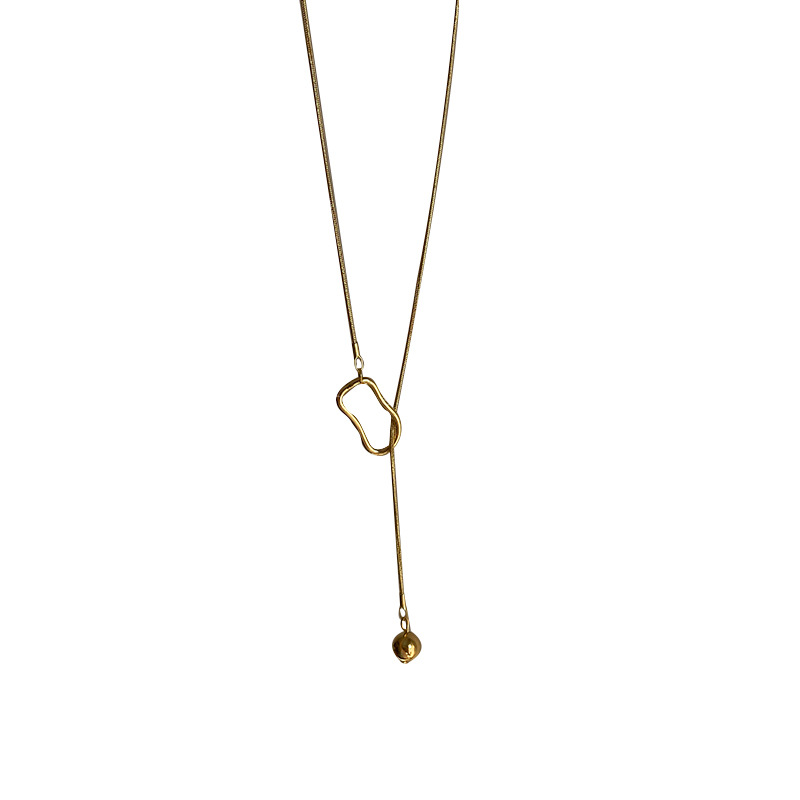 Cold style silver round bead sweater chain for women, long and niche design, new Chinese-style sweatshirt chain necklace wholesale, ins style Item Picture