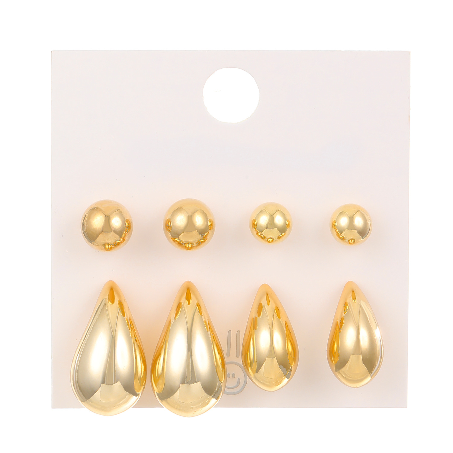 A new set of teardrop earrings from Europe and America, fashionable, simple and elegant, versatile. Teardrop double-sided stud earrings and Doudou earrings Item Picture