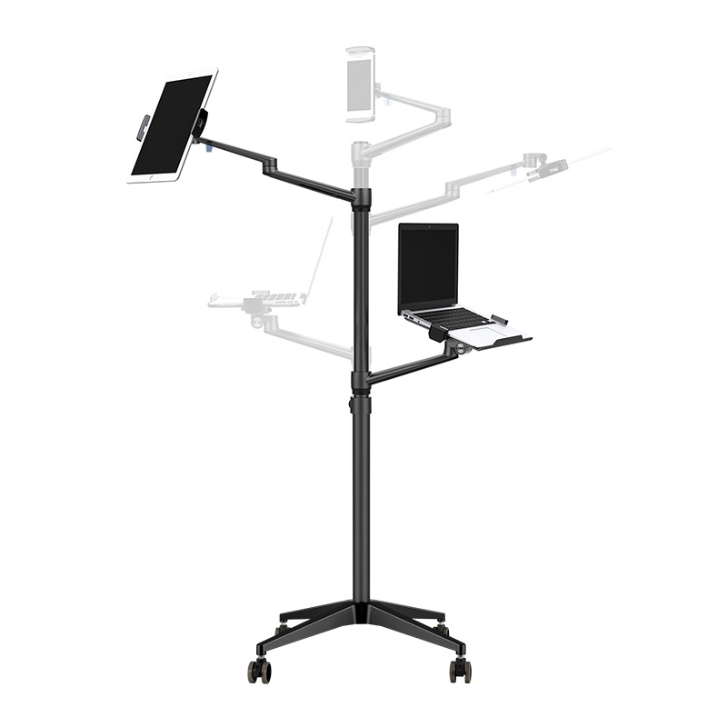 The Epu laptop stand is suitable for standing office with a roller lift and floor-standing design, and is universal for ipad tablets Application Scenario