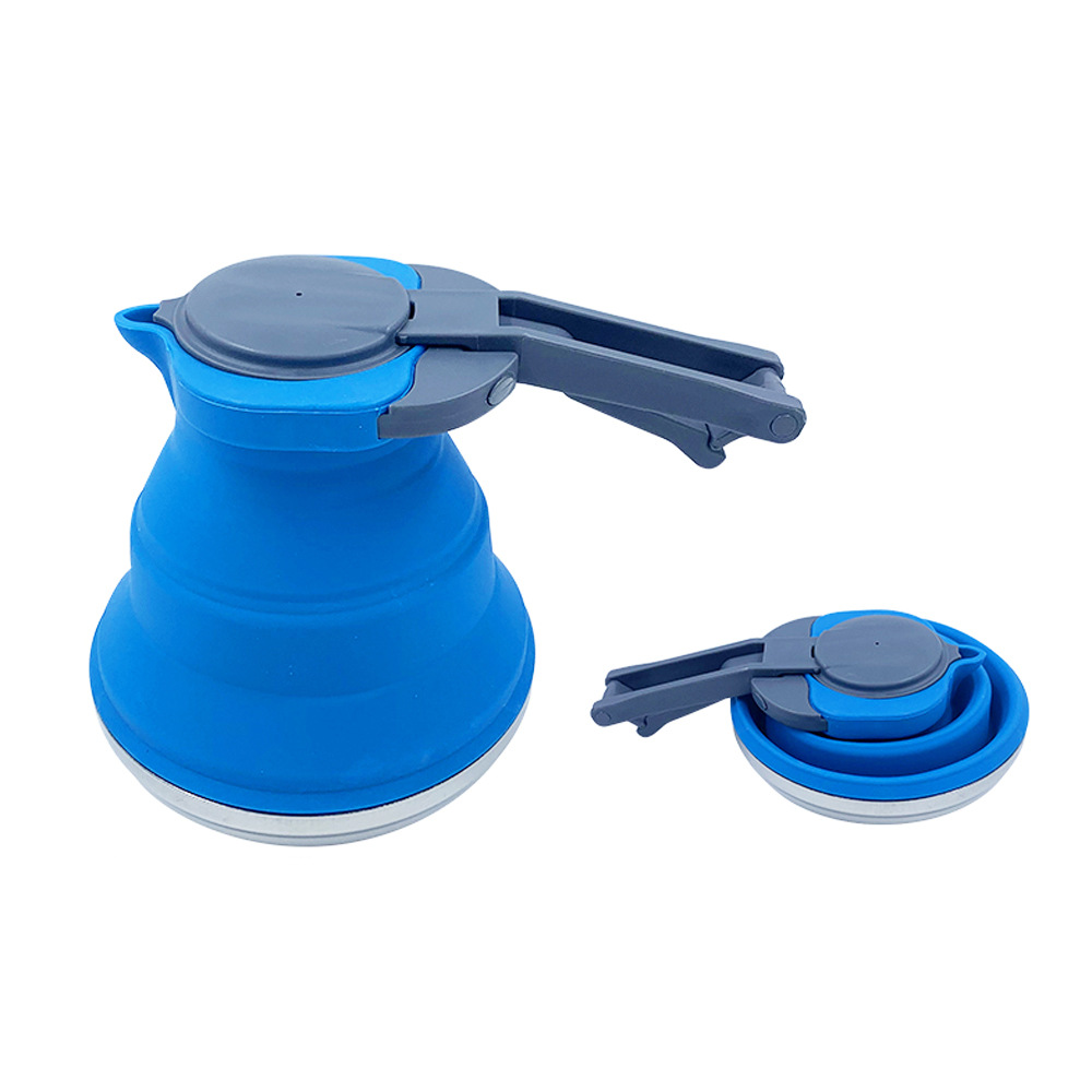 Outdoor creative portable foldable silicone water kettle 1500ml large-capacity travel, camping and picnic water kettle Item Picture