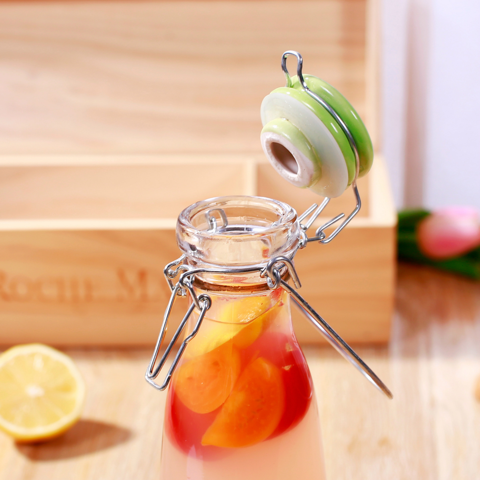 Wholesale sealed portable glass milk bottles, InS-style juice bottles, milk tea shop juice cups, enzyme bottles Application Scenario