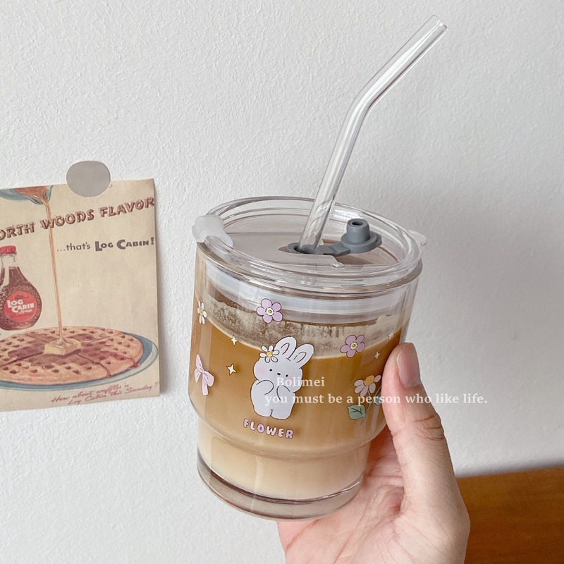 【JMW】 Simple and popular Instagram style bamboo joint cup, juice cup, glass bowl, glass cup, juice cup, milk cup JMW Application Scenario