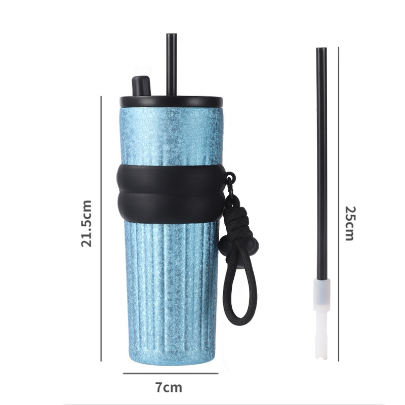 New titanium cups, high appearance level water cups, 316 stainless steel insulated cups, large-capacity cups, portable ice cups, straw cups Item Picture