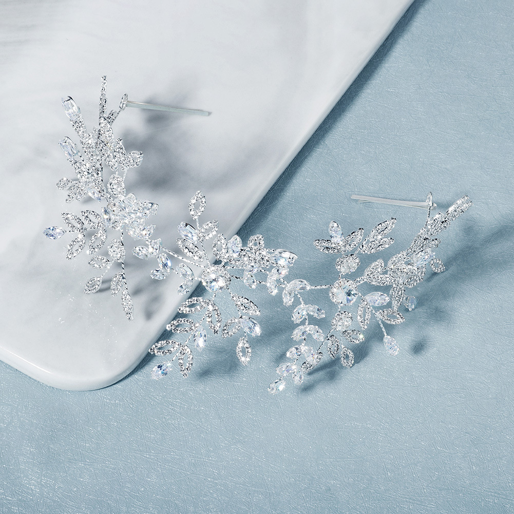 Cross-border European and American accessories, exaggerated wedding dresses, photo studio portraits, headwear, luxurious zircon full diamond hair bands, Middle Eastern bride hair bands Specification drawing