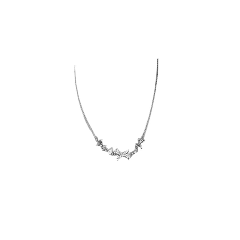 Zircon bow necklace, a unique and stylish design for women, is a popular collarbone chain and a versatile accessory Item Picture