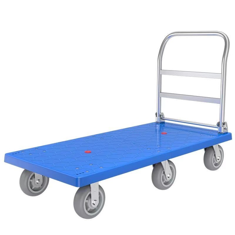 1.5-meter extended and enlarged flatbed cart, handcart, folding cargo trolley, small cart, trailer, flatbed cart, and handling cart Item Picture