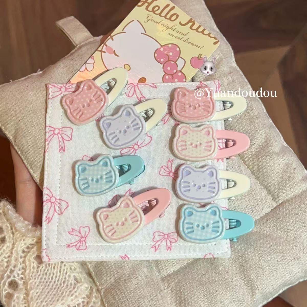 Cartoon cute children's hair clips, girl student's forehead bangs clips, side clips, puppy, cat, duckbill clips Specification drawing