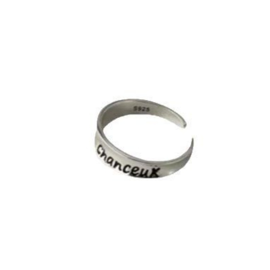Korean version lucky ring s925 silver niche design high-end ring, simple, fashionable and versatile open index finger ring Item Picture
