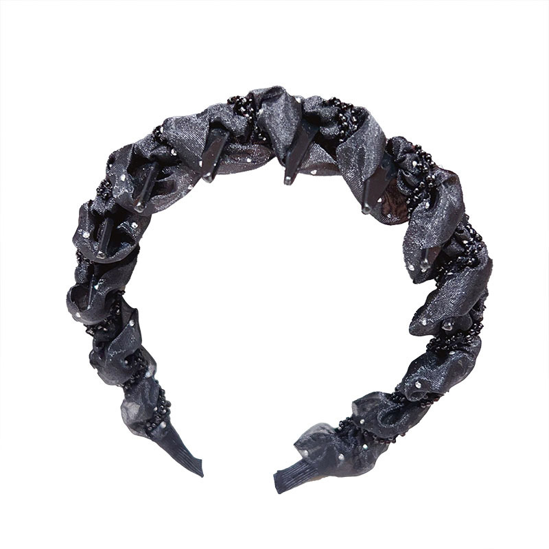 Sparkling Diamond Chiffon hairband for Women, Spring/Summer 2025 new high top toothed anti-slip headband, elegant pressure hair clip headwear Item Picture