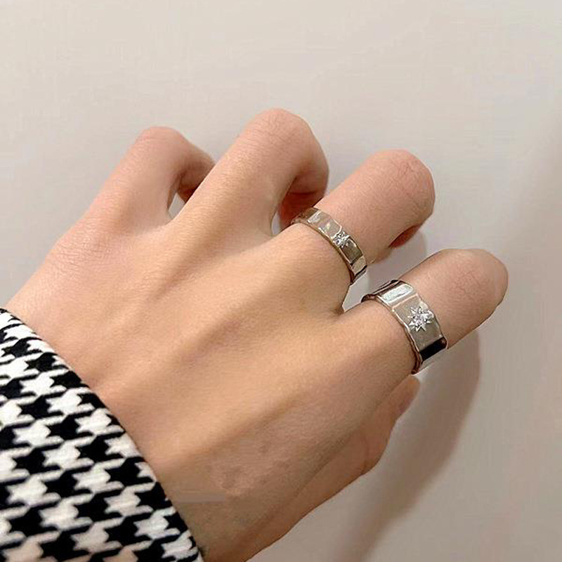 New irregular star-tipped zircon open ring for women, simple, fashionable, individual and niche couple rings, versatile rings details Picture