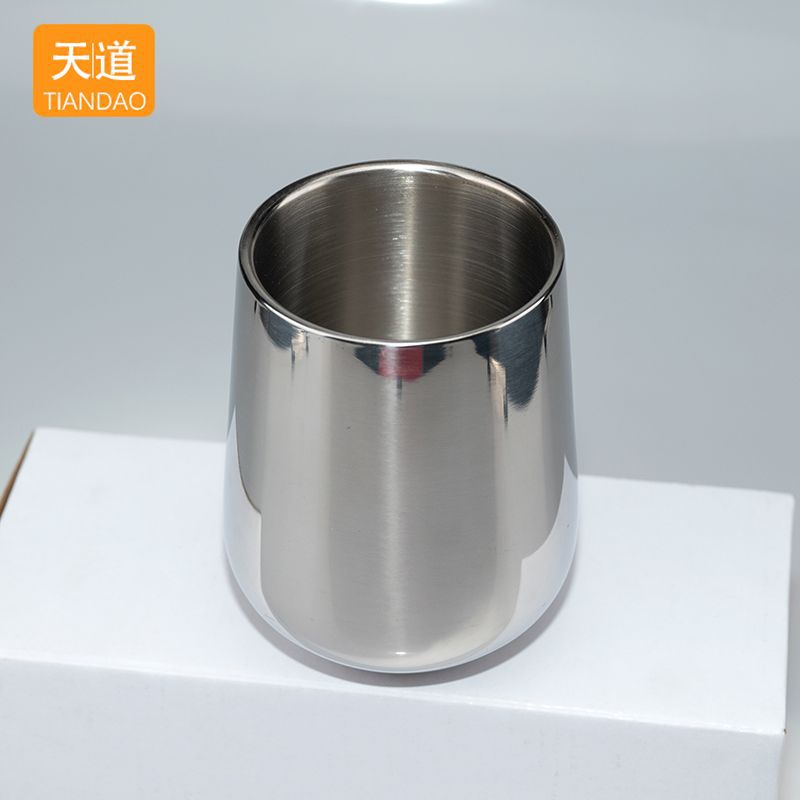 304 stainless steel double-layer beer mugs, bar cold drink cocktail cups, eggshell water cups, Martell cups without bases Specification drawing