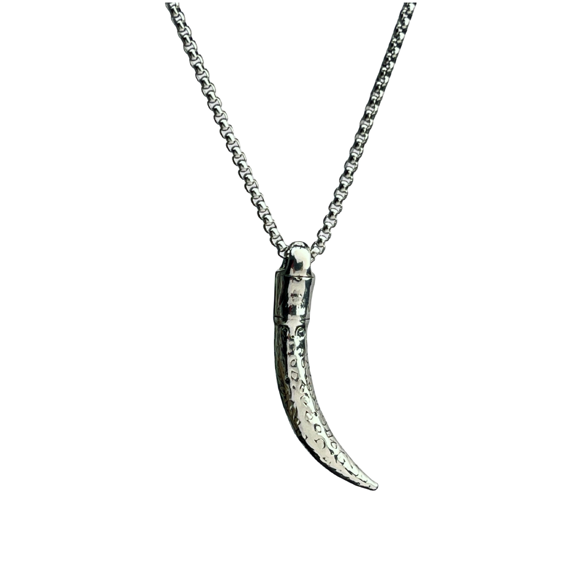 Wholesale of new punk style titanium steel Wolf tooth necklaces with a niche and high-end design and hip-hop alloy Wolf tooth pendants Item Picture
