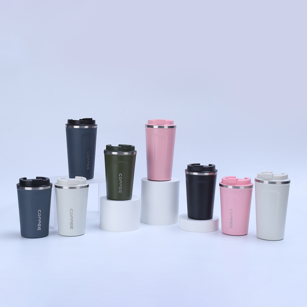 304 stainless steel vacuum insulated cup, office and business high appearance level coffee cup, outdoor flip lid car portable cup Specification drawing