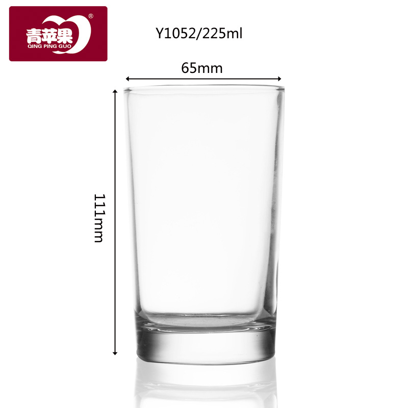 Green Apple KTV thickened transparent glass cup, glass water cup, tea cup, glass cup, juice cup, beer cup, one mouthful details Picture