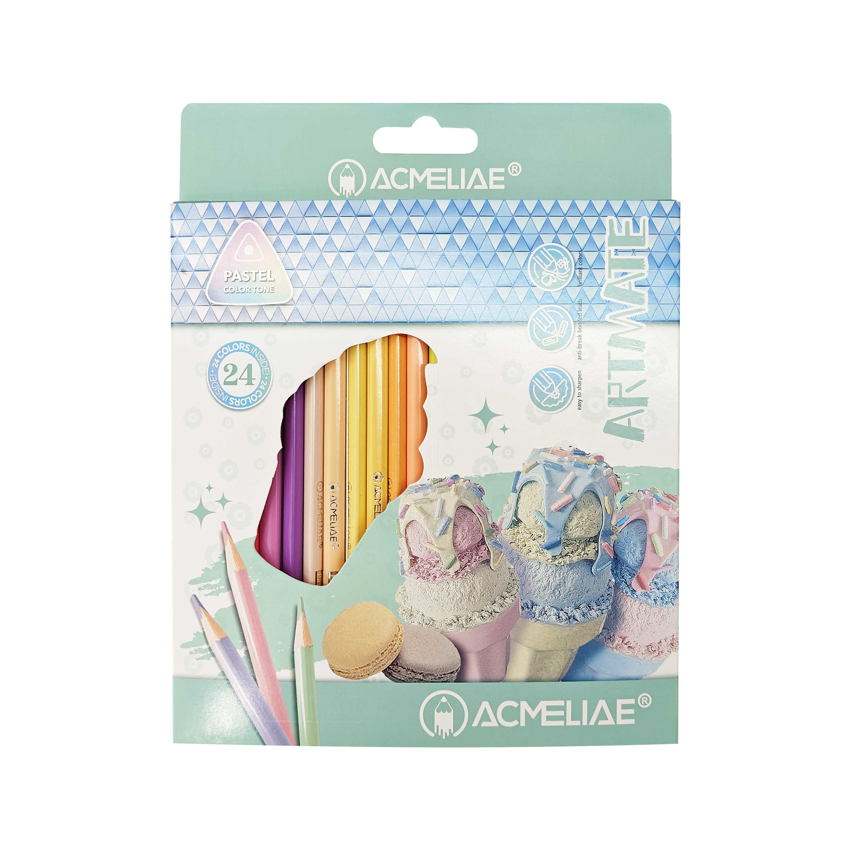 ACMELIAE 7”24 Pcs Pastel color pencils Item Picture