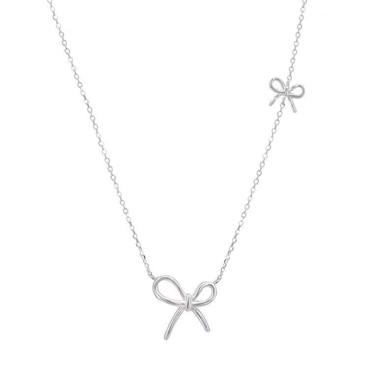 Simple and versatile bow necklace, elegant and fashionable, trendy and versatile neckchain, collarbone chain Item Picture