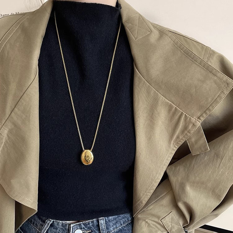 Silver water drop pendant titanium steel necklace for women, 2025 new bestseller, light luxury, niche and high-end accessory, long decoration details Picture