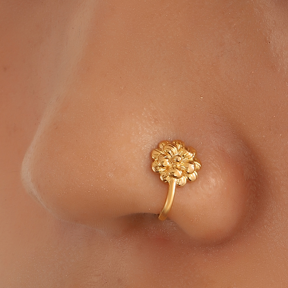 European and American creative non-perforated U-shaped nose clip, ins fashionable and elegant geometric nose ring, flower fake nose decoration, puncture accessory details Picture