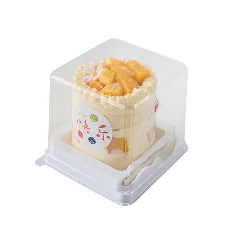 2-inch cake box, small pastry packaging box, mousse cut pieces, puppy cake roll, dessert transparent 2-inch packing box Item Picture