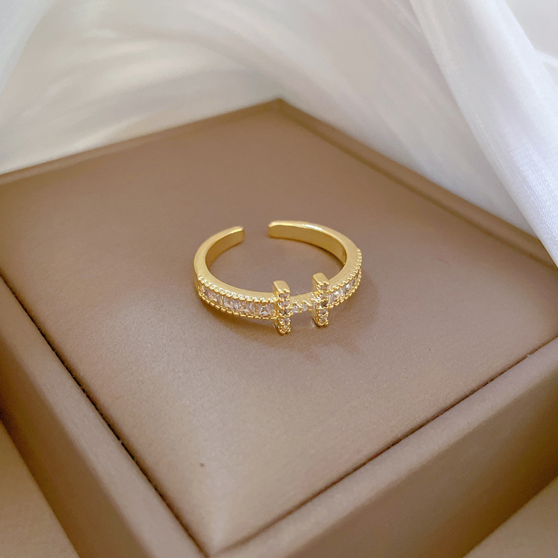 【 Real Gold 】 Full diamond H wedding ring with adjustable opening, simple jewelry, Japanese-style ring couple rings Specification drawing