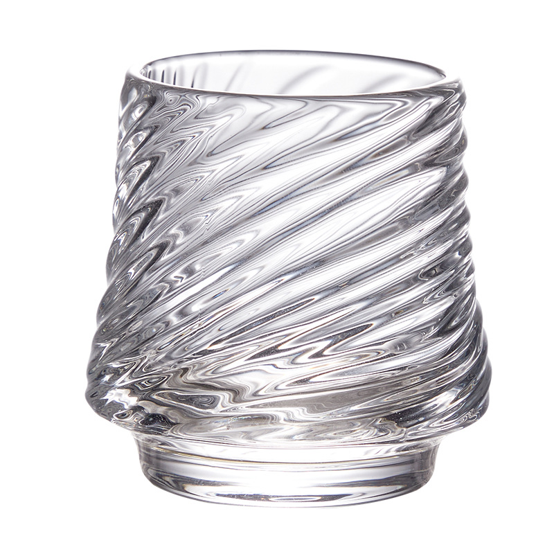 Spiral-patterned Japanese ice-patterned glass, vertical-patterned wine glass, high-end glass, household beer glass, whisky glass Item Picture