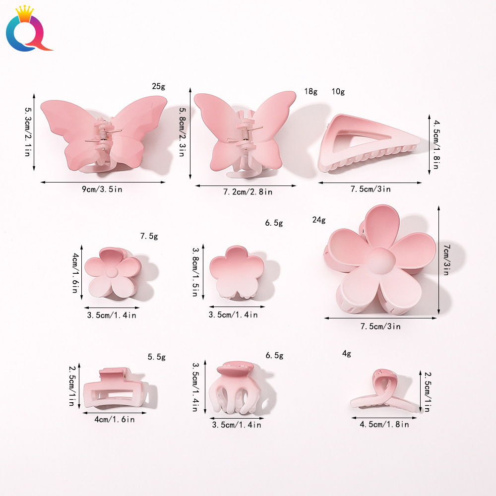 Qiyue Cross-border Gradient Hair Clip, frosted grab clip, Sweet Women's shark clip, updo, hair grab accessories, wholesale hair accessories Application Scenario