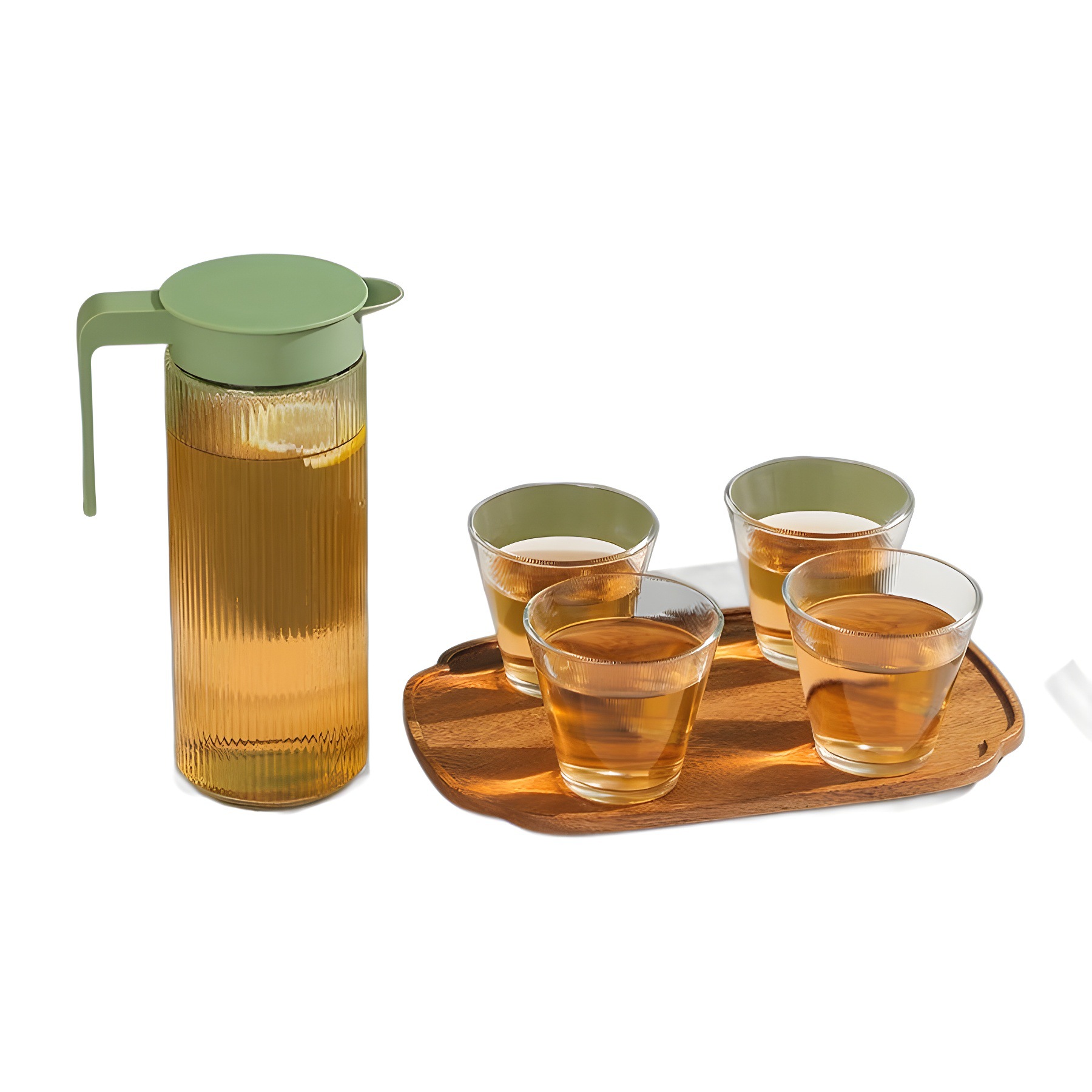 Factory direct sales of cold water bottle sets, large-capacity glass cold water bottles, octagonal water sets, business gifts, logo printing Item Picture