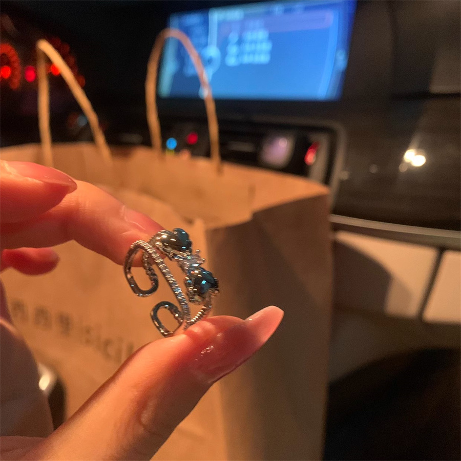 Sweet double-layer bow ring, a niche design for women, a high-end index finger ring, an ins fashionable, individual and versatile ring Specification drawing