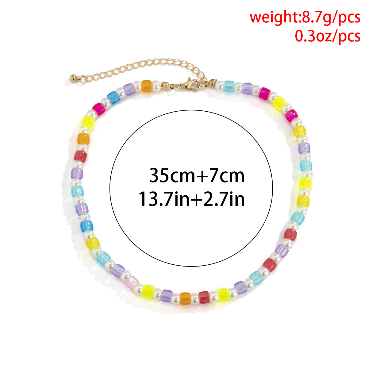 European and American cross-border jewelry transparent beaded colorful geometric necklace, ethnic style hand-woven personalized necklace Application Scenario