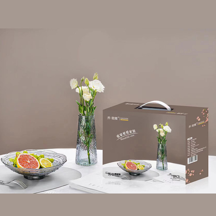Simple and modern glass vases, fruit plates, high appearance level, ins style, living room and bedroom desktop, water-grown flower arrangement ornaments for decoration full figure