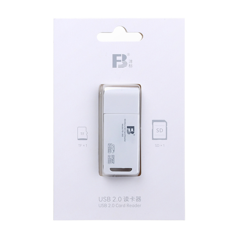 Fengbiao FB360 card reader, micro SD memory card, TF 2-in-1 recorder, USB computer, USB flash drive, memory reader Specification drawing