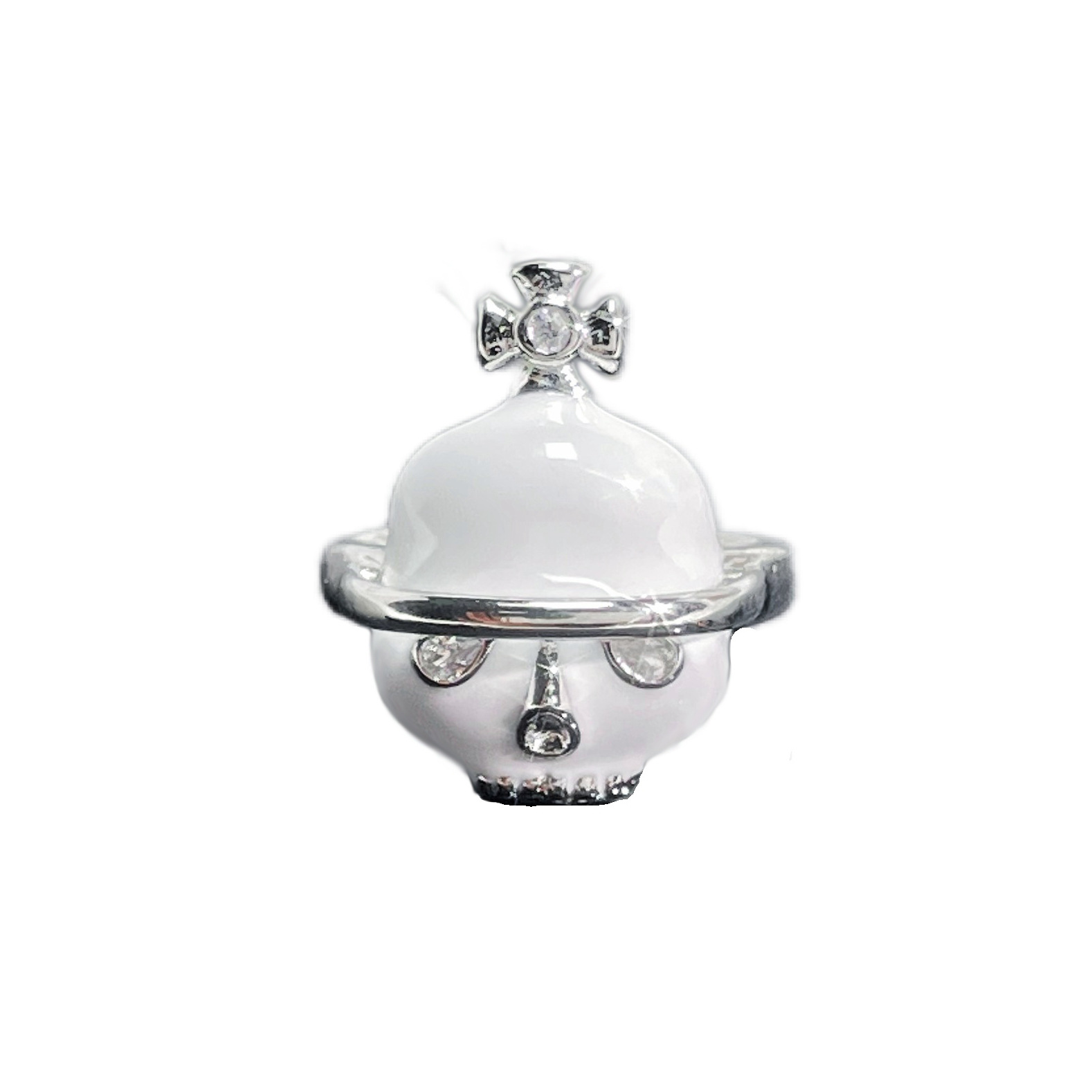 Simple and fashionable white series glazed open ring, irregular sweet and cool fashion, ins cold style niche ring Item Picture