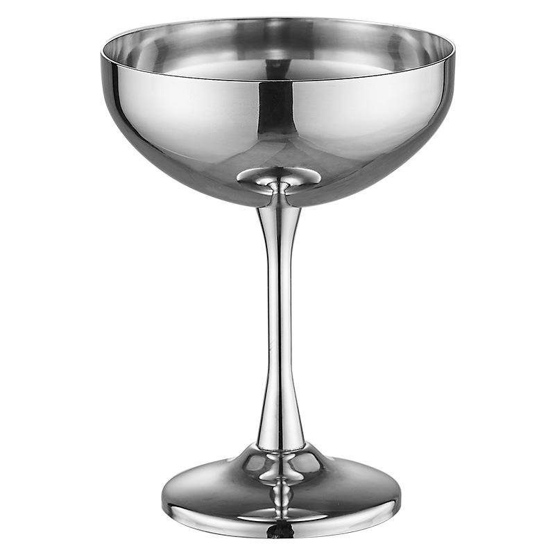 Stainless steel cocktail glasses, ice cream glasses, creative metal highball glasses, bar and restaurant Martini glasses, margarita glasses Item Picture