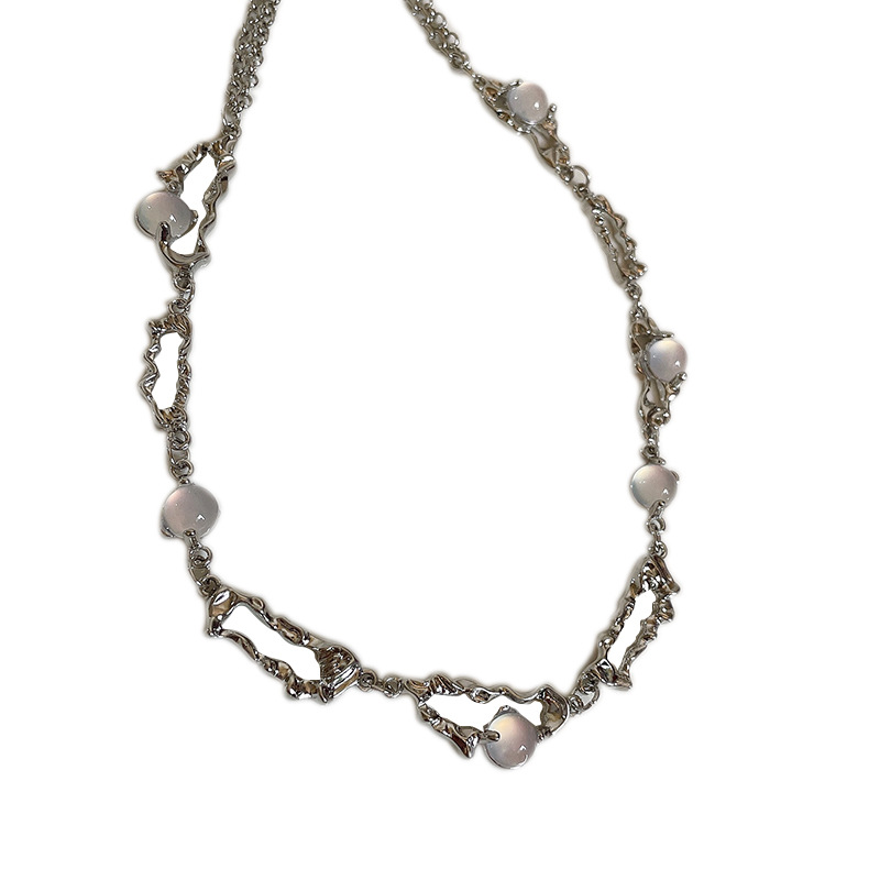 Recommendation ~ Moonstone niche cold style necklace for women's summer collarbone chain women's style necklace 2023 New style for women Item Picture