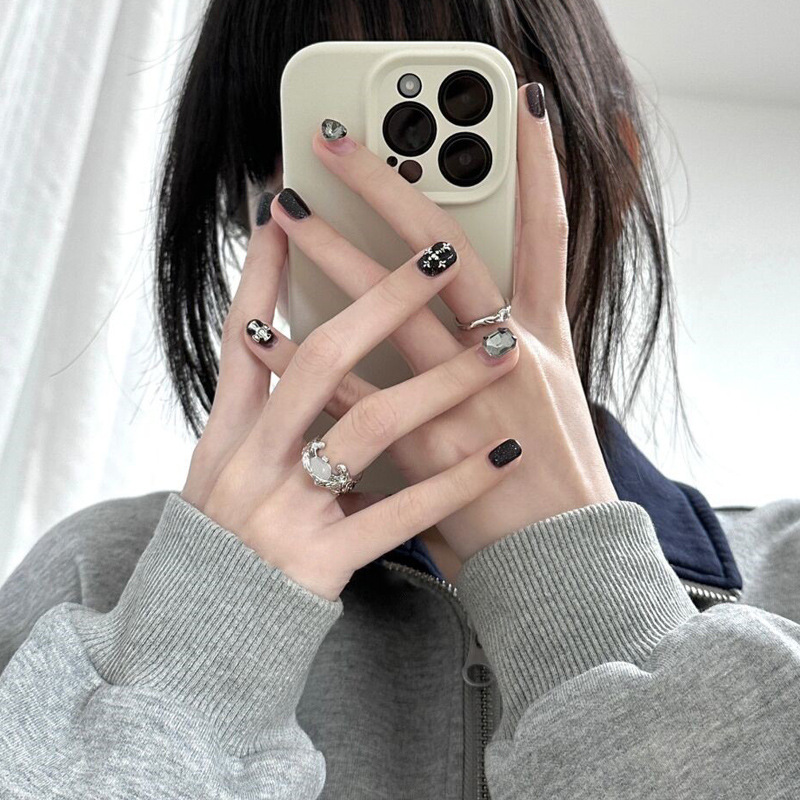 Simple and individual opal irregular-shaped ring, cold style, ins niche design, high-end open ring details Picture