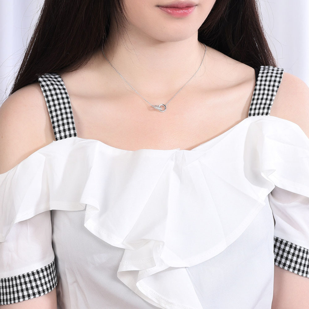 New concentric ring necklace, sweet and cool style, simple and light luxury, niche design sense, best-selling collarbone chain titanium steel jewelry wholesale Specification drawing