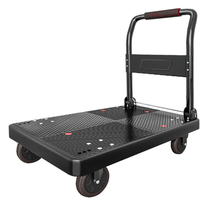 Small trolley for carrying goods, folding lightweight trolley, home silent express delivery, supermarket portable transportation, flatbed trailer for pulling Item Picture