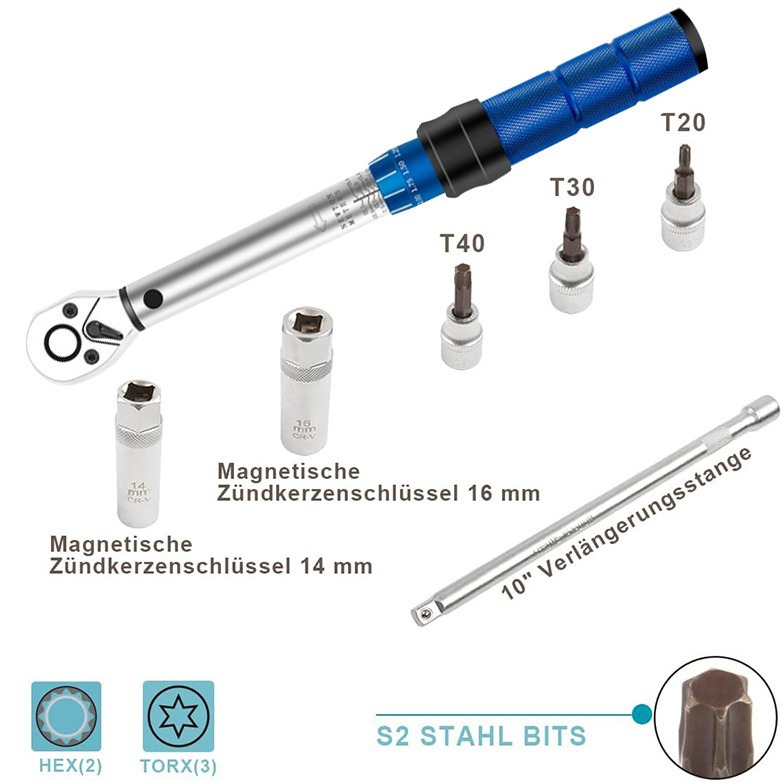 Torque wrench 3/8-inch magnetic spark plug torque wrench set for bicycles, motorcycles and automobiles Application Scenario