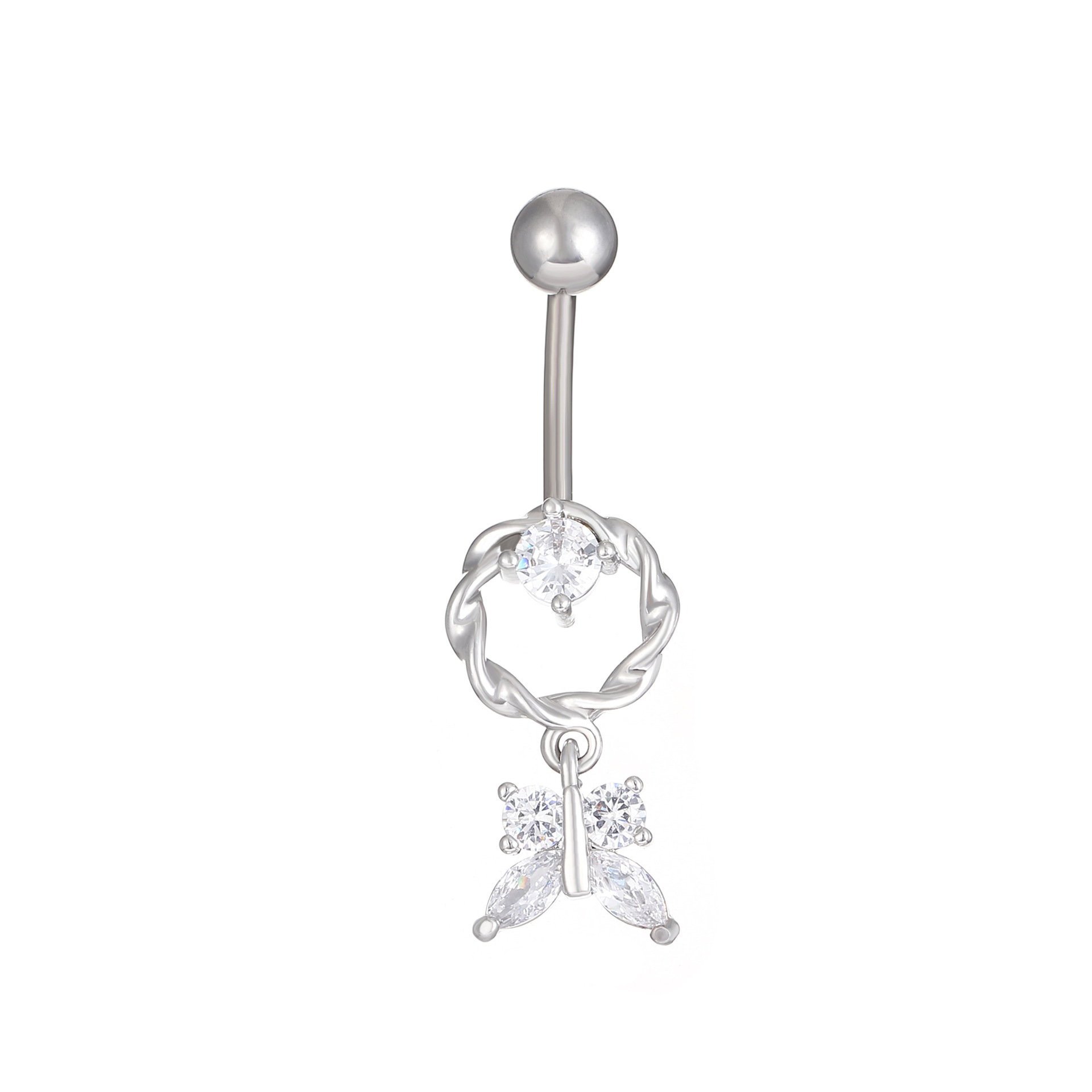 European and American ins zircon butterfly navel nail navel decoration, Amazon's new spider navel ring human piercing jewelry Item Picture