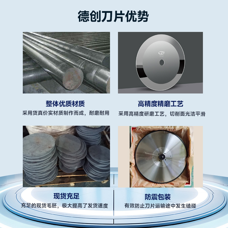 Meat slicer round blades, food machinery round blades, slitting machine round blades, roll cutting, pipe cutting, and strapping machine round blades Application Scenario